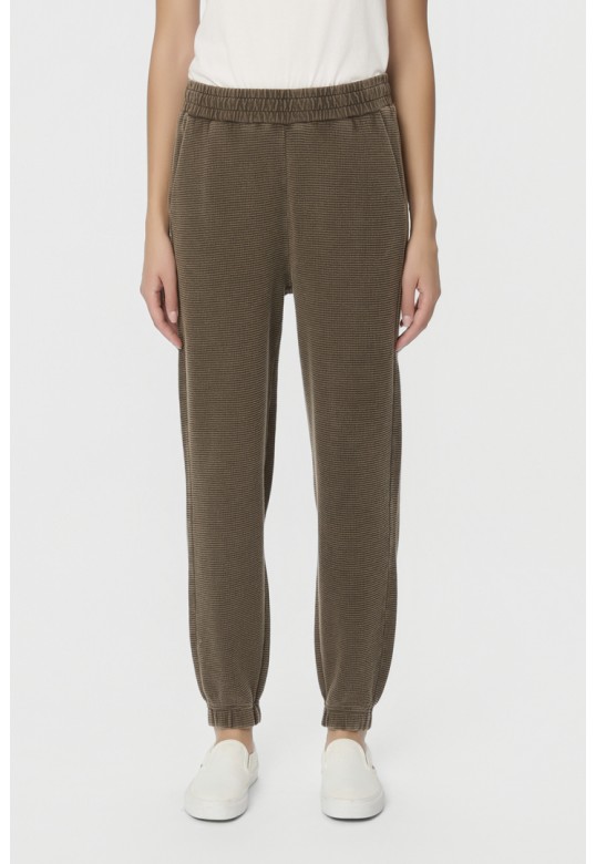Waffle Cuffed Sweatpants Vintage Mocha