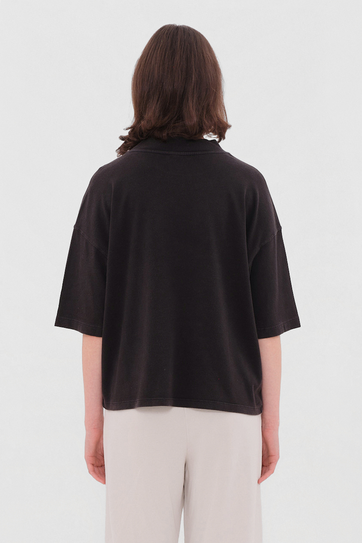 Oversized Mock-Neck T-Shirt