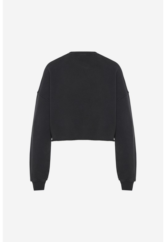 Cropped Crewneck Sweatshirt Vintage Black