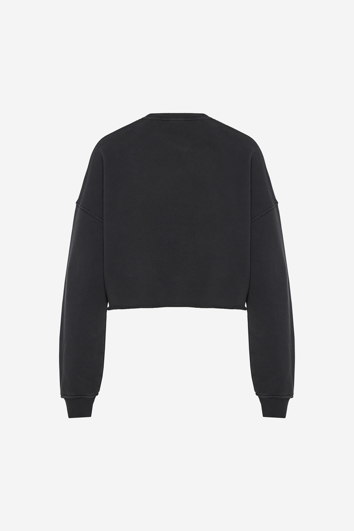 Cropped Crewneck Sweatshirt Vintage Black