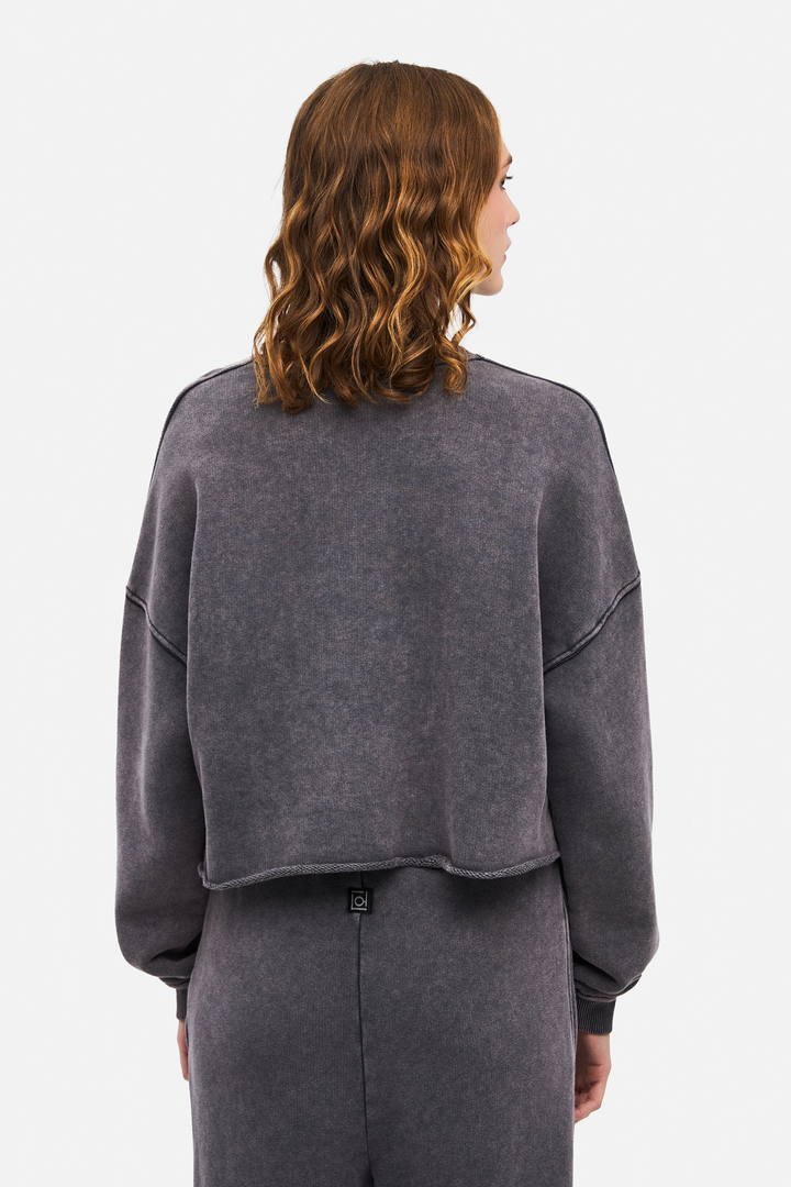 Cropped Crewneck Sweatshirt Shadow Grey