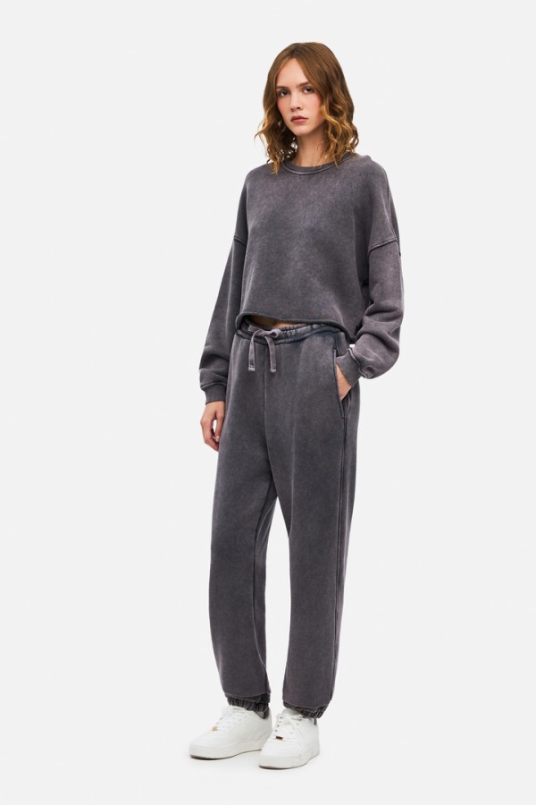 Cropped Crewneck Sweatshirt Shadow Grey