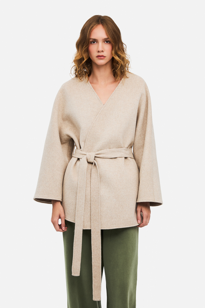 Women's Kimono Robe Coat Beige