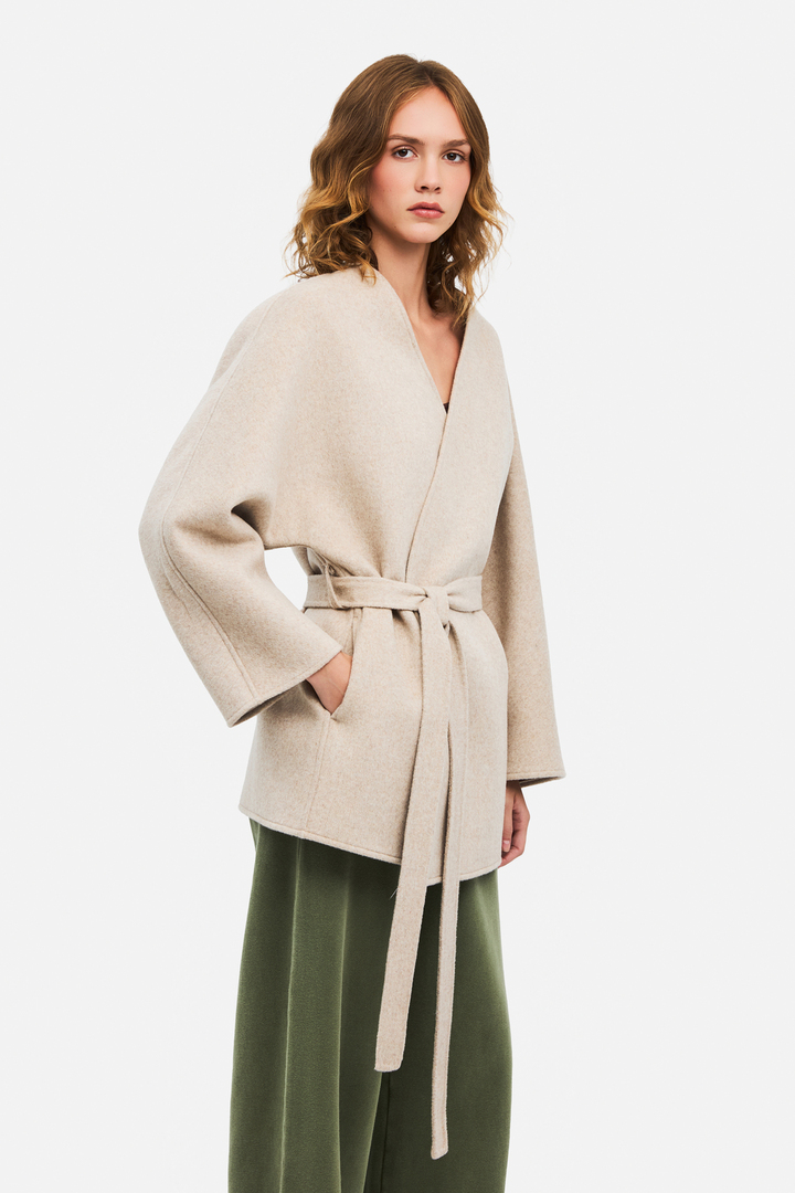 Women's Kimono Robe Coat Beige