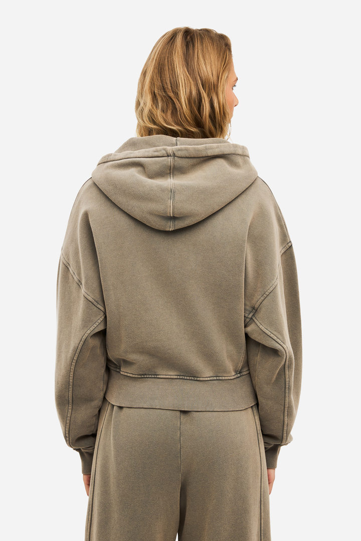 Cropped Full Zip Hoodie with Seaming VINTAGE ROCK