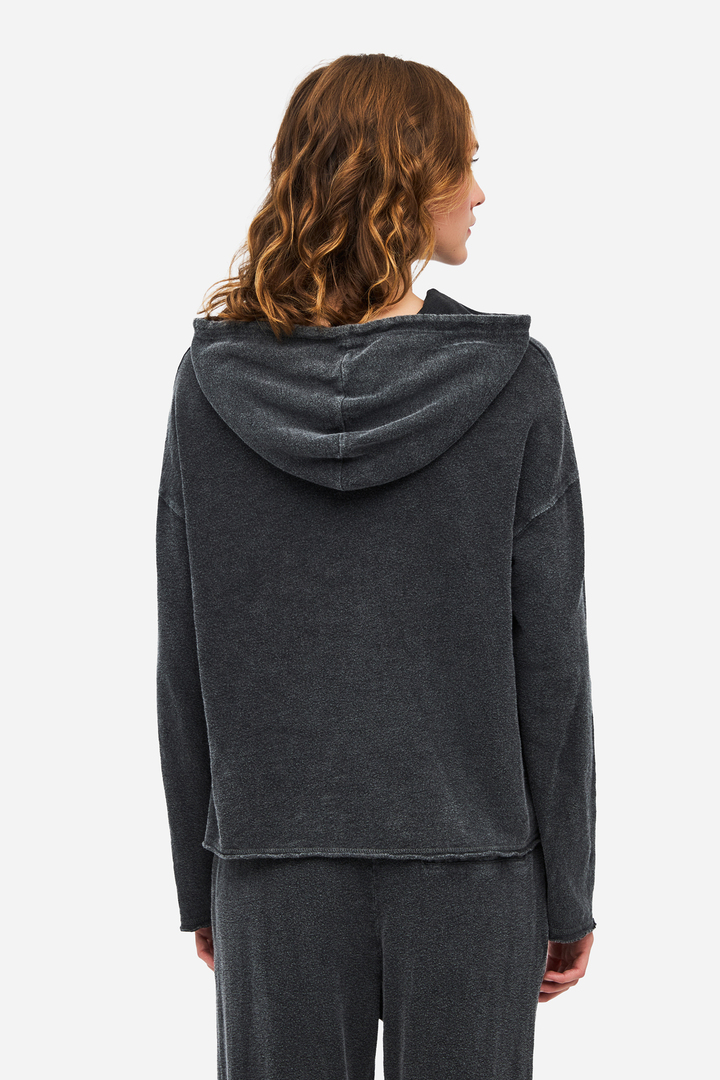 Women's Hooded Sweatshirt with Pocket VINTAGE BLACK