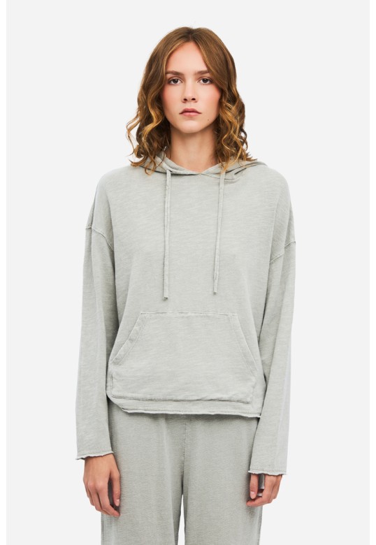 Women's Hooded Sweatshirt with Pocket VINTAGE GREIGE