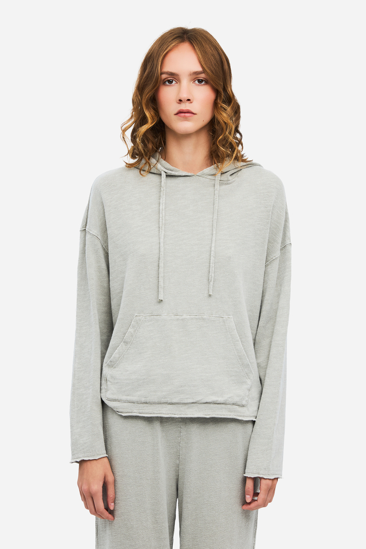 Women's Hooded Sweatshirt with Pocket VINTAGE GREIGE