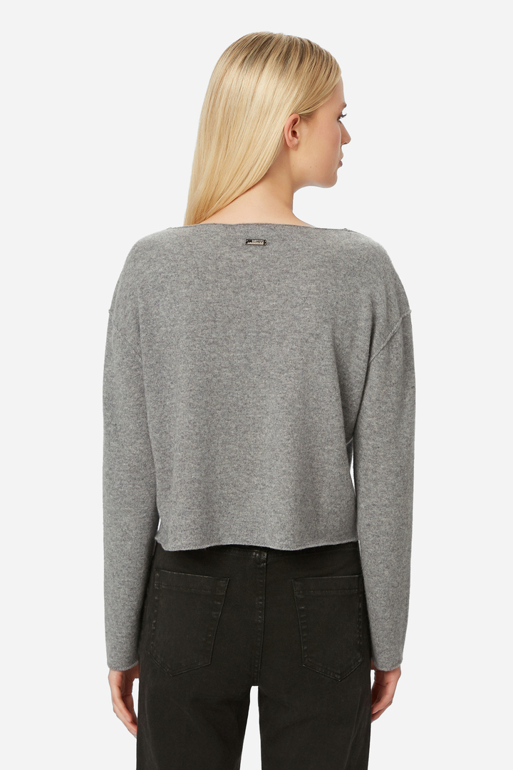 Cashmere Cropped Sweater Grey Melange