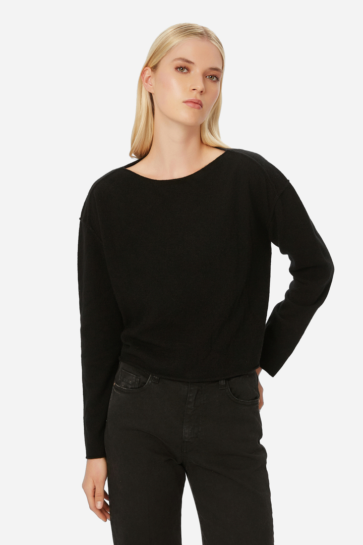 Cashmere Cropped Sweater Black