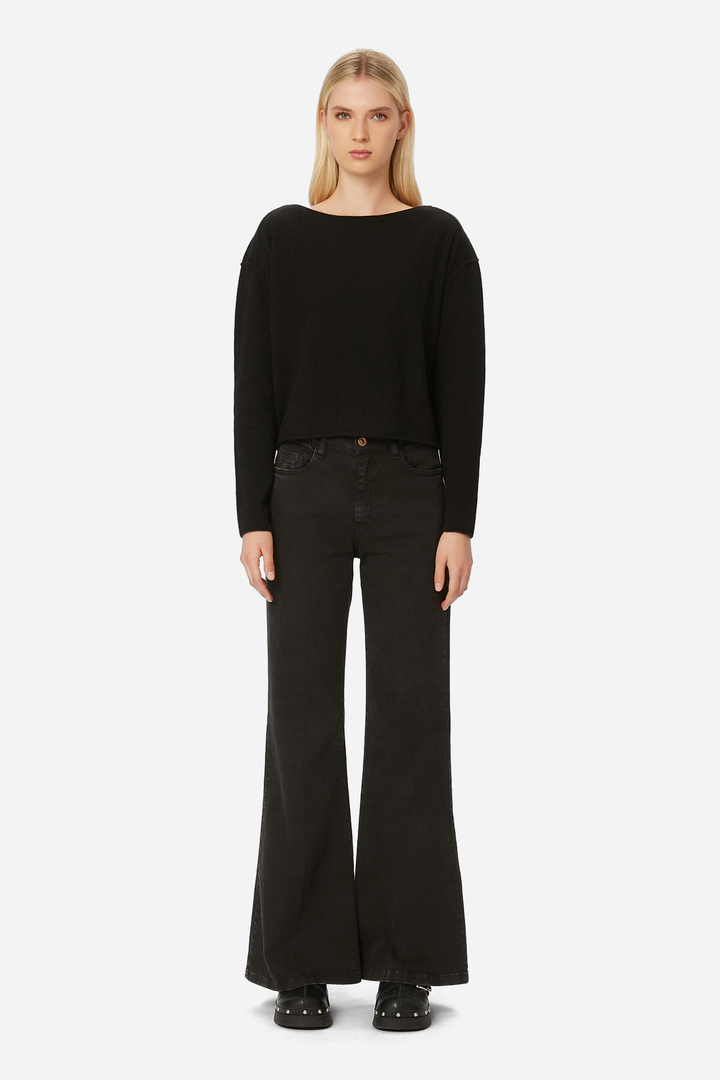 Cashmere Cropped Sweater Black