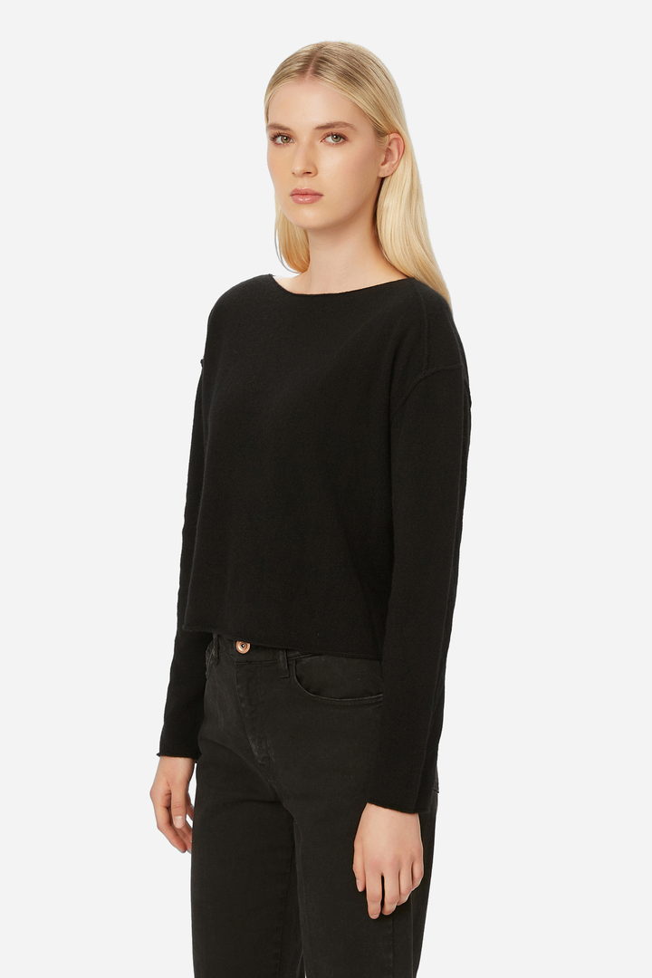 Cashmere Cropped Sweater Black