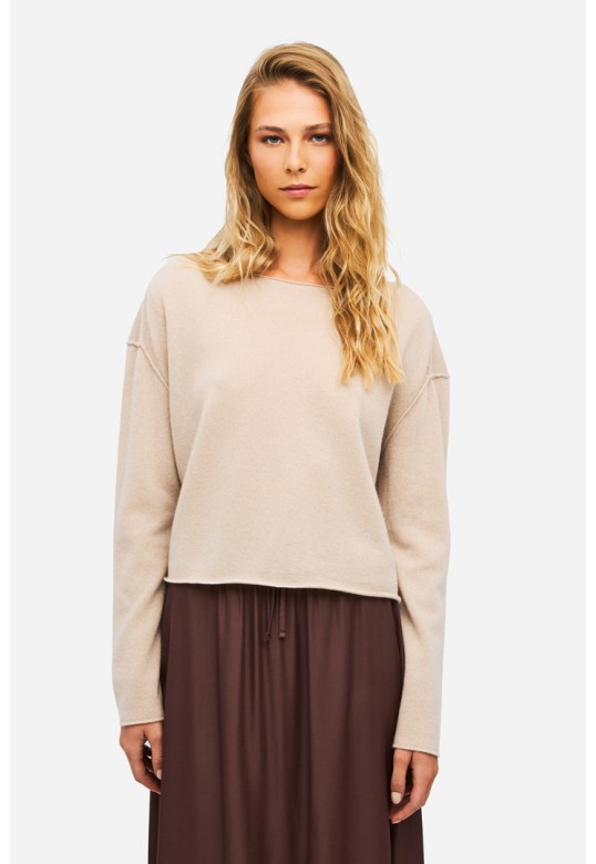 Cashmere Cropped Sweater Rock