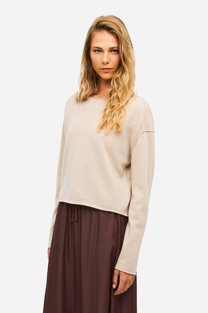 Cashmere Cropped Sweater Rock