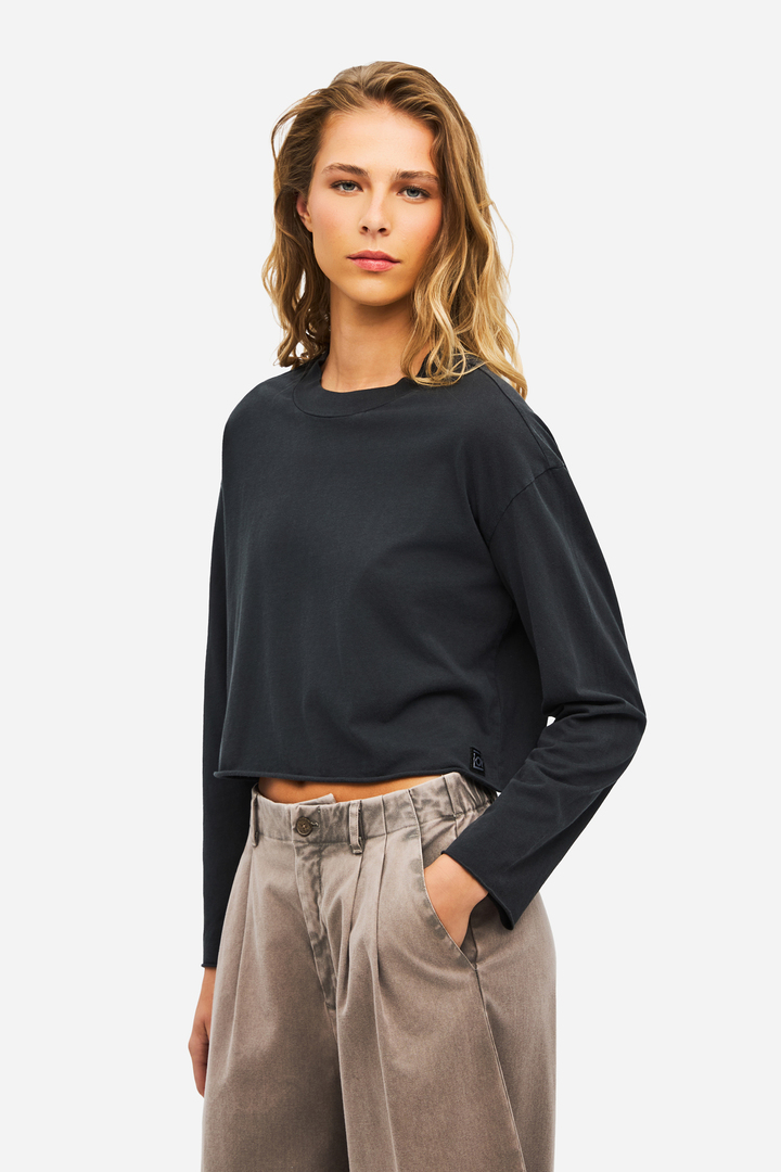 Boxy Longsleeve Top VINTAGE BLACK