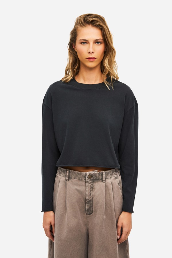 Boxy Longsleeve Top VINTAGE BLACK