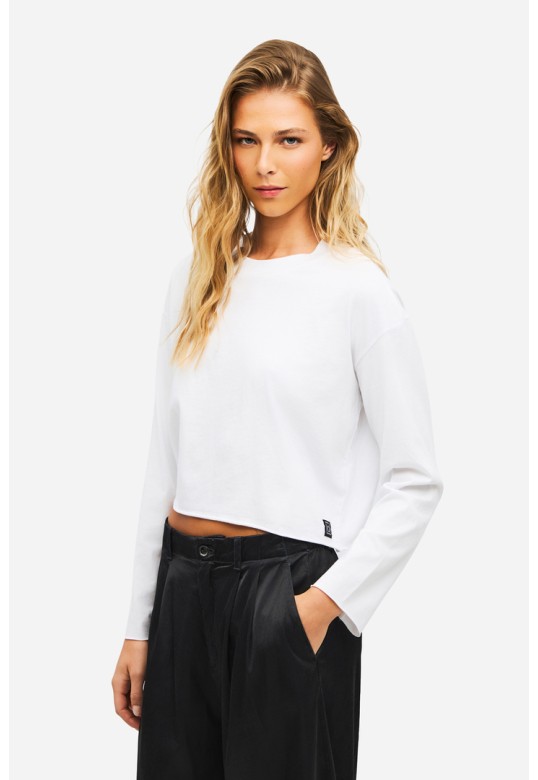 Boxy Longsleeve Top WHITE