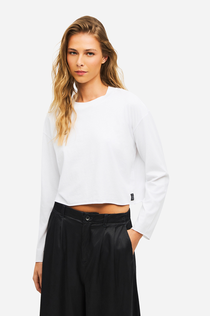 Boxy Longsleeve Top WHITE