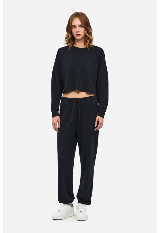 Cropped Long Sleeve Top VINTAGE BLACK