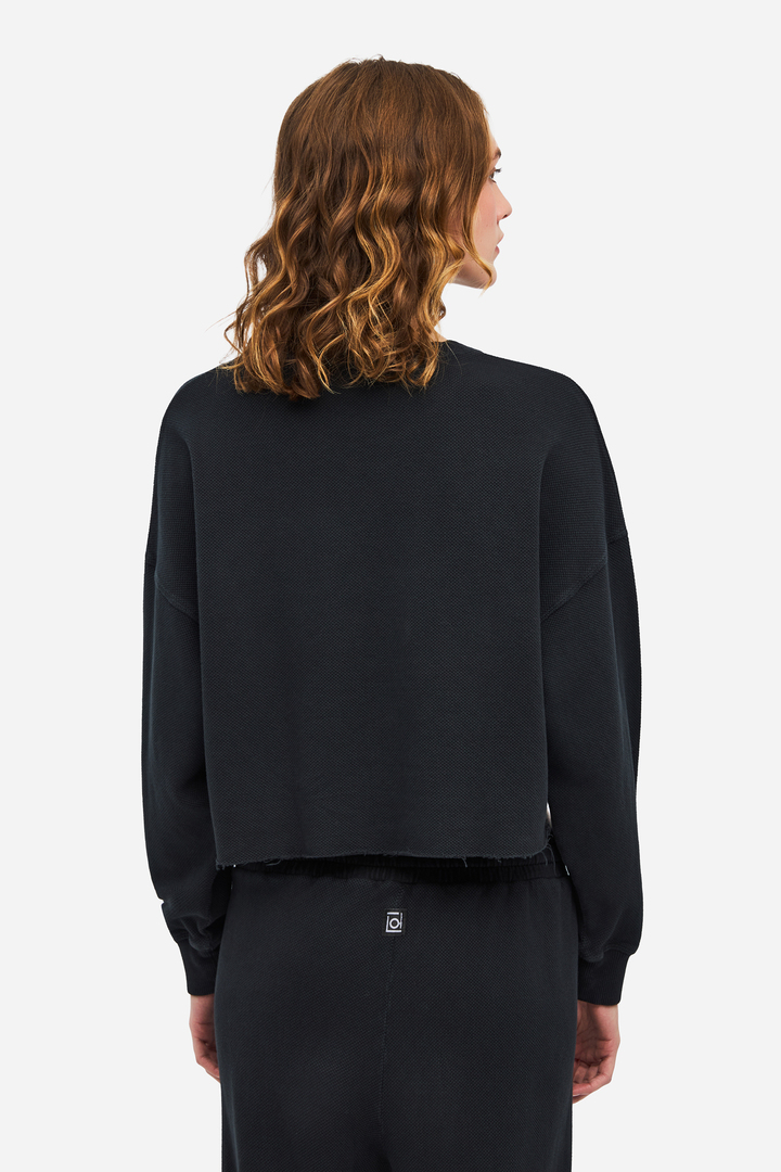 Cropped Long Sleeve Top VINTAGE BLACK
