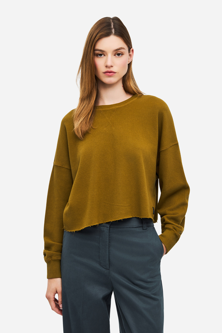 Cropped Long Sleeve Top OLIVE