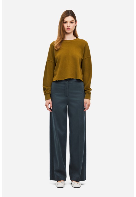 Cropped Long Sleeve Top OLIVE