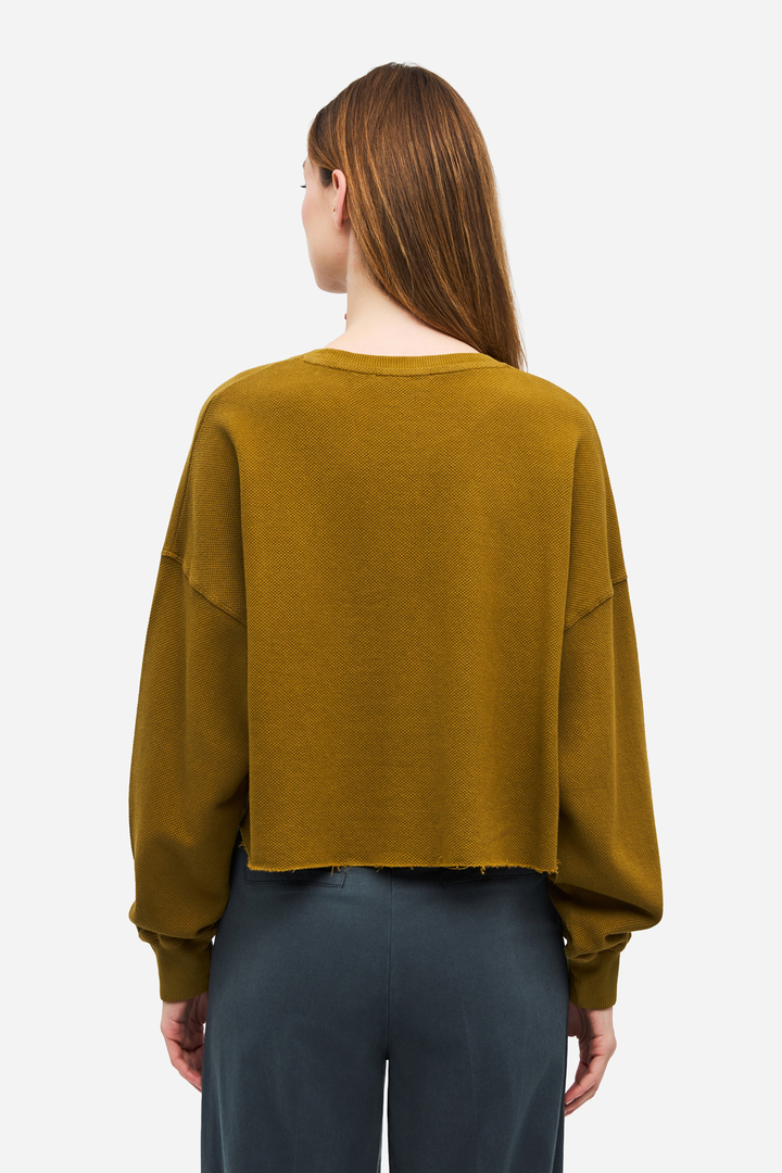 Cropped Long Sleeve Top OLIVE