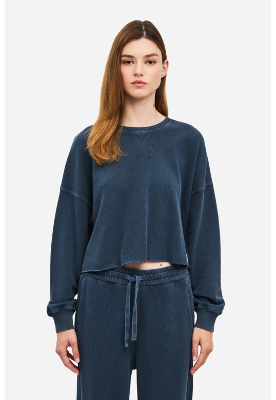 Cropped Long Sleeve Top VINTAGE BLUE