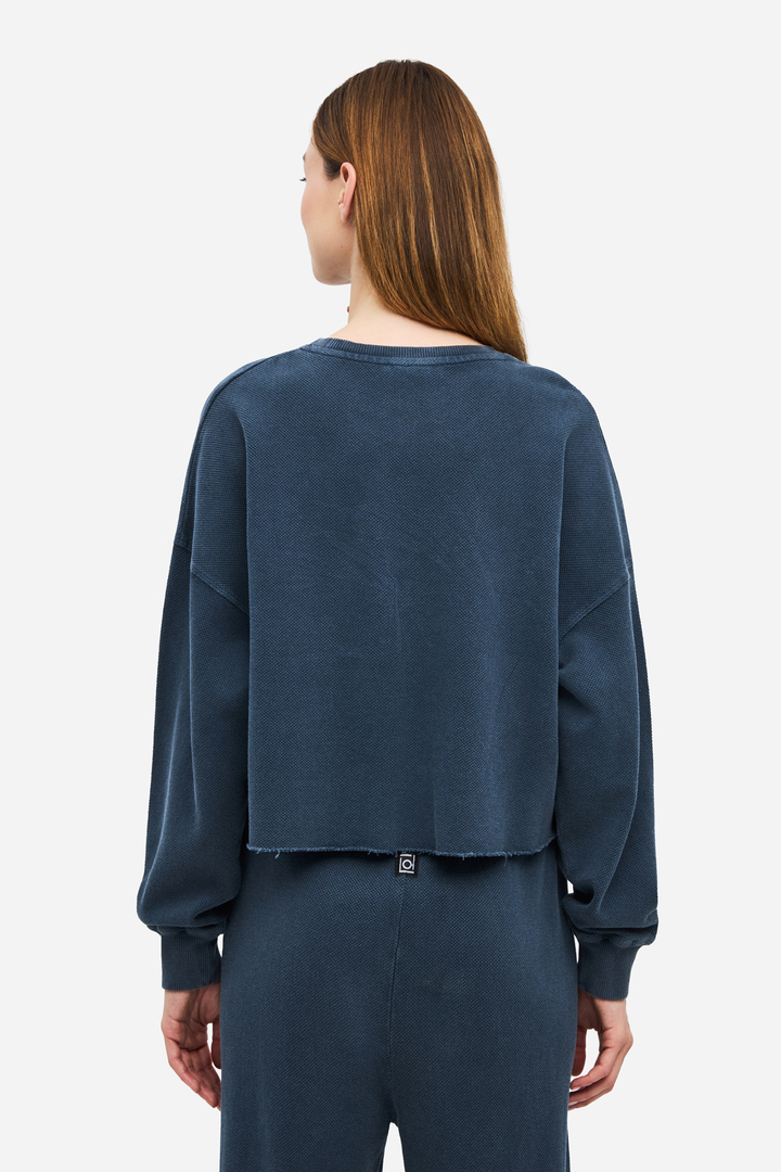 Cropped Long Sleeve Top VINTAGE BLUE