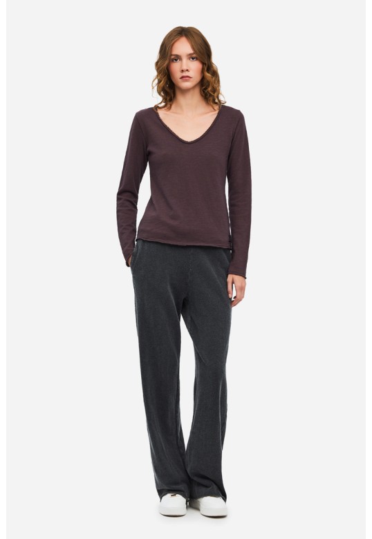Long Sleeve V-Neck Top COCOA