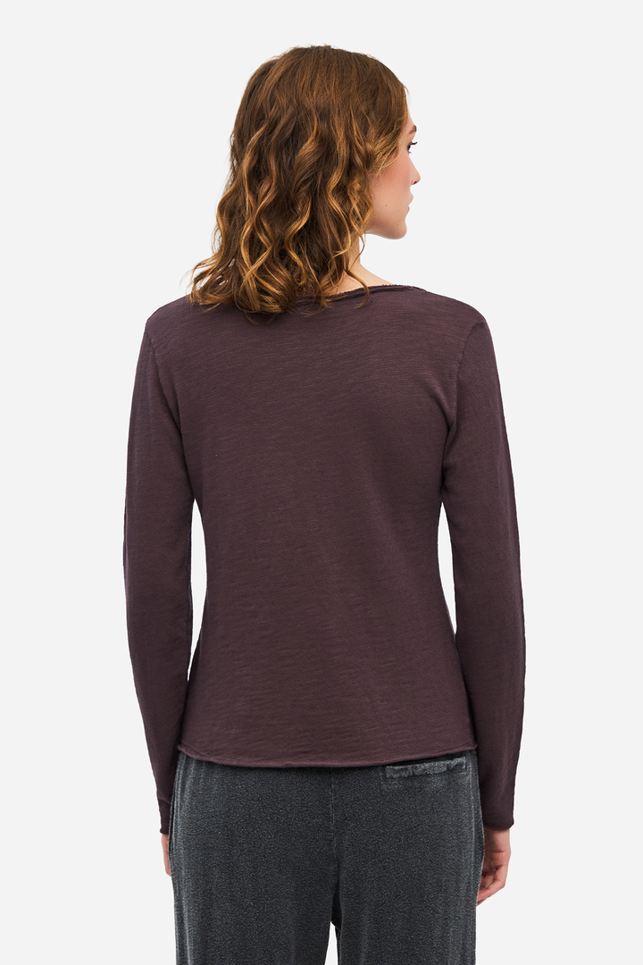 Long Sleeve V-Neck Top COCOA