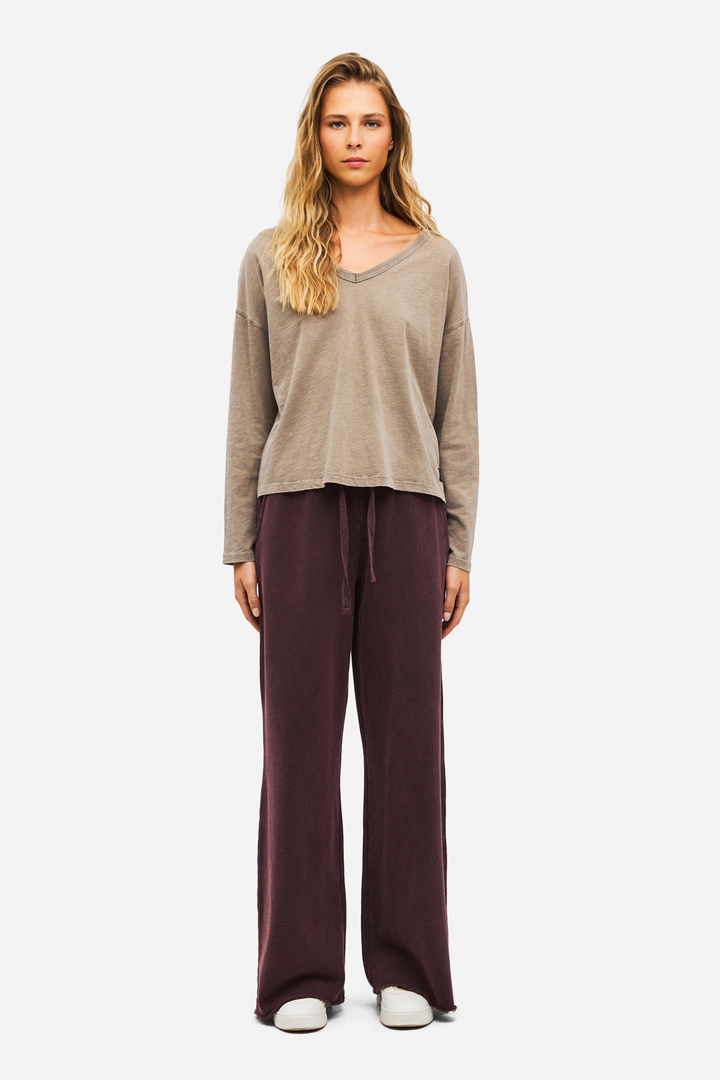 Oversized Long Sleeve V-Neck T-Shirt VINTAGE ROCK