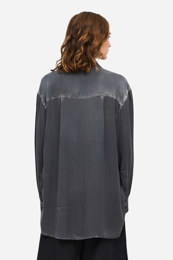Oversized Satin Shirt VINTAGE GREY