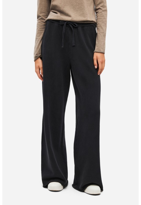 Wide-Leg Sweatpants with Raw Edges VINTAGE BLACK
