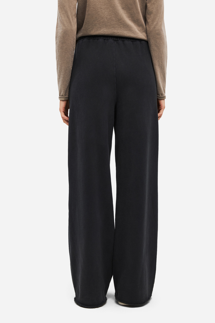 Wide-Leg Sweatpants with Raw Edges VINTAGE BLACK