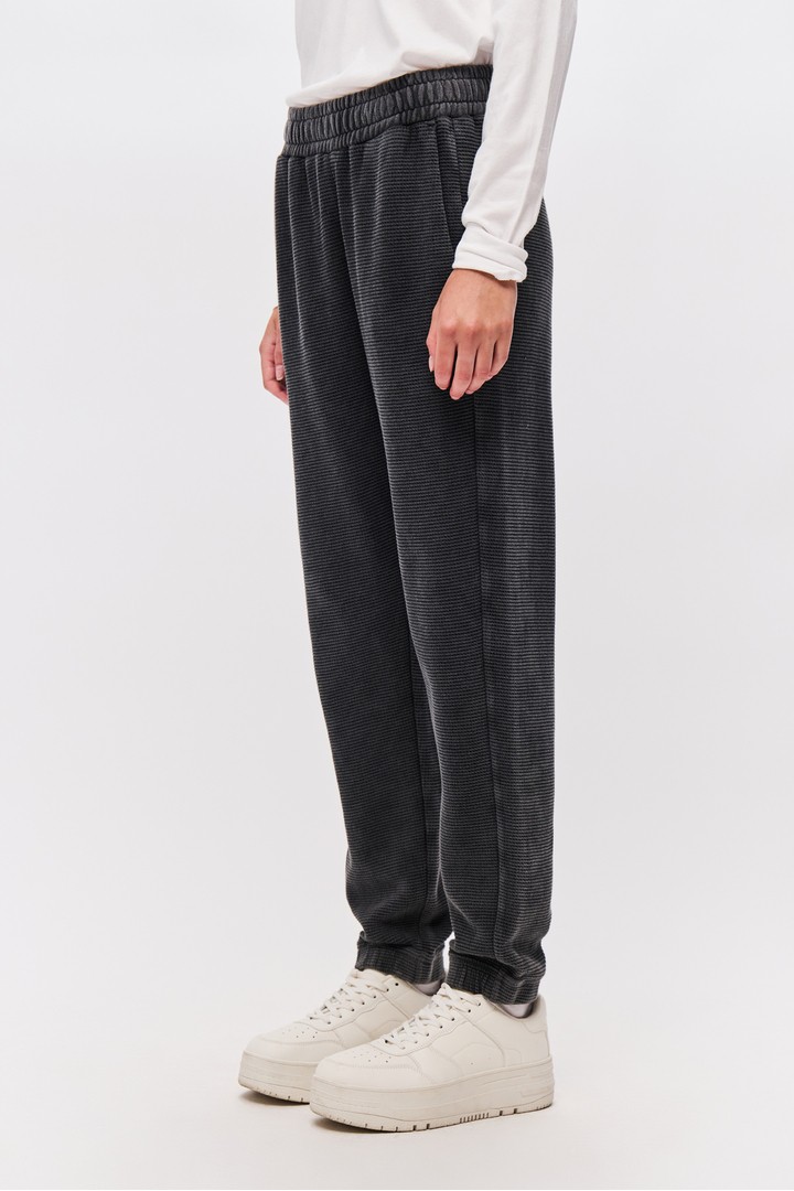 Waffle Cuffed Sweatpants Vintage Black