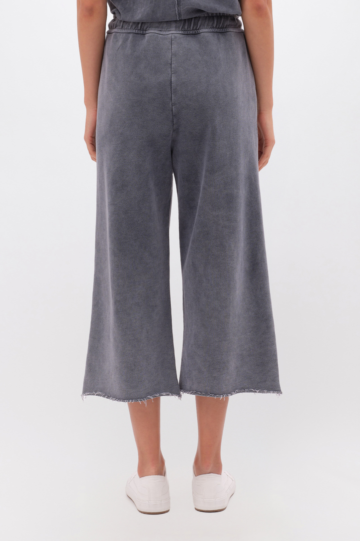 Cropped Sweatpants with Raw Edge Details Vintage Grey