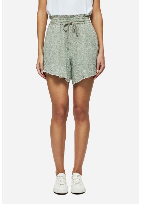 RELAXED SHORTS WITH RAW EDGES VINTAGE BLACK