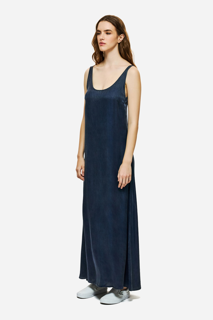 MAXI SLIP DRESS VINTAGE BLUE