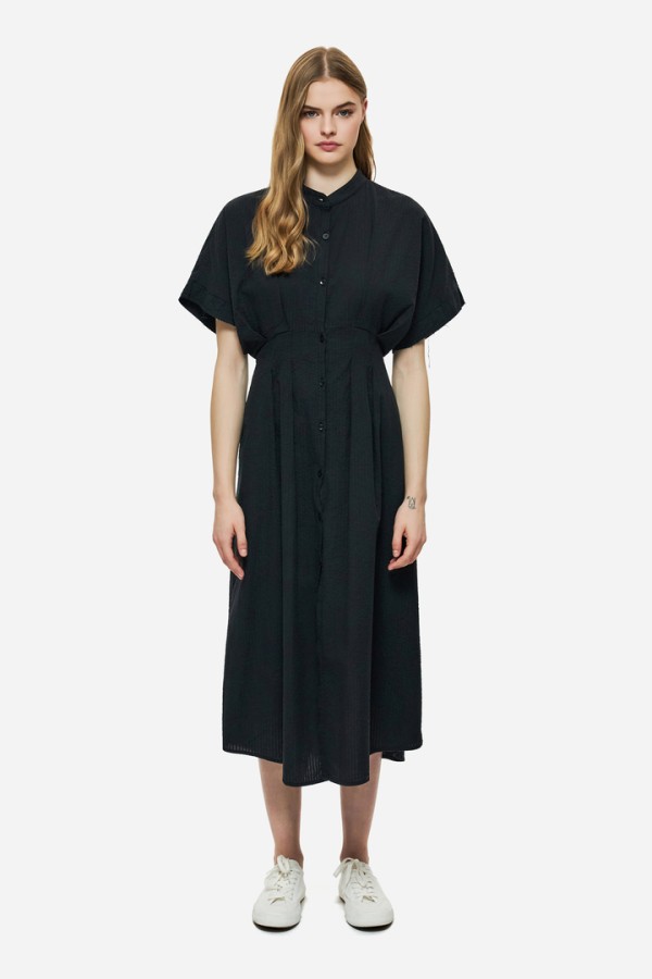 KAFTAN SHIRT DRESS BLACK