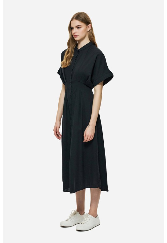 KAFTAN SHIRT DRESS BLACK