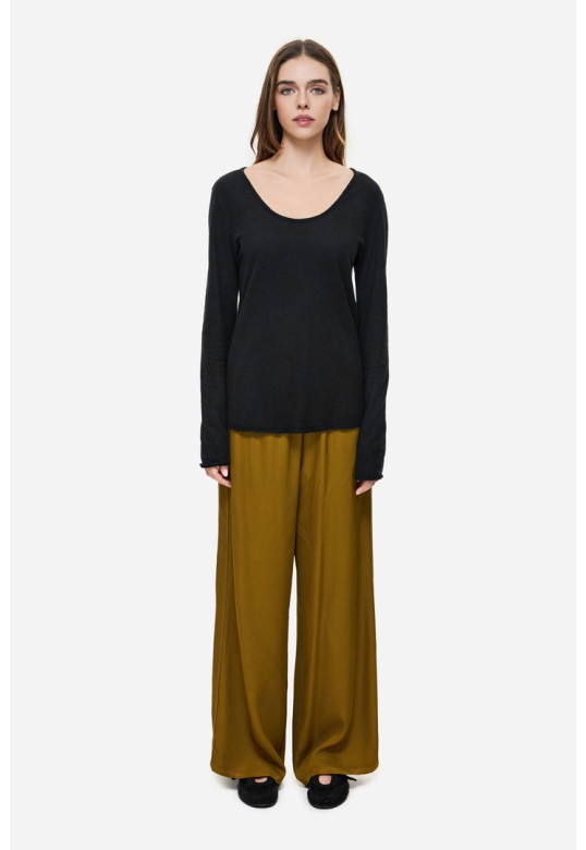 LINEN BLEND LONGSLEEVE BLACK