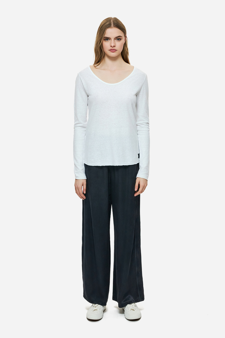 LINEN BLEND LONGSLEEVE WHITE