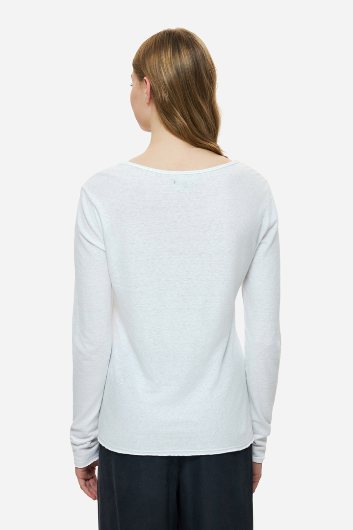 LINEN BLEND LONGSLEEVE WHITE