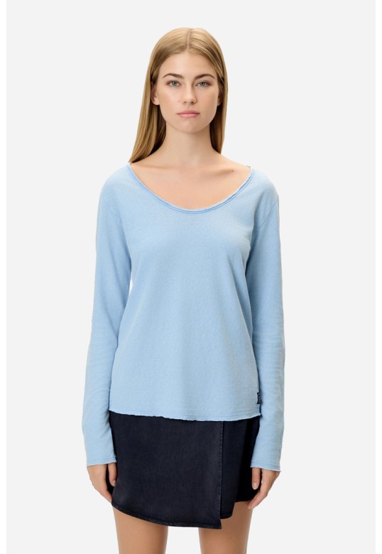 LINEN BLEND LONGSLEEVE VINTAGE SKY