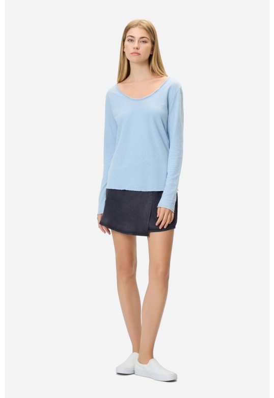 LINEN BLEND LONGSLEEVE VINTAGE SKY