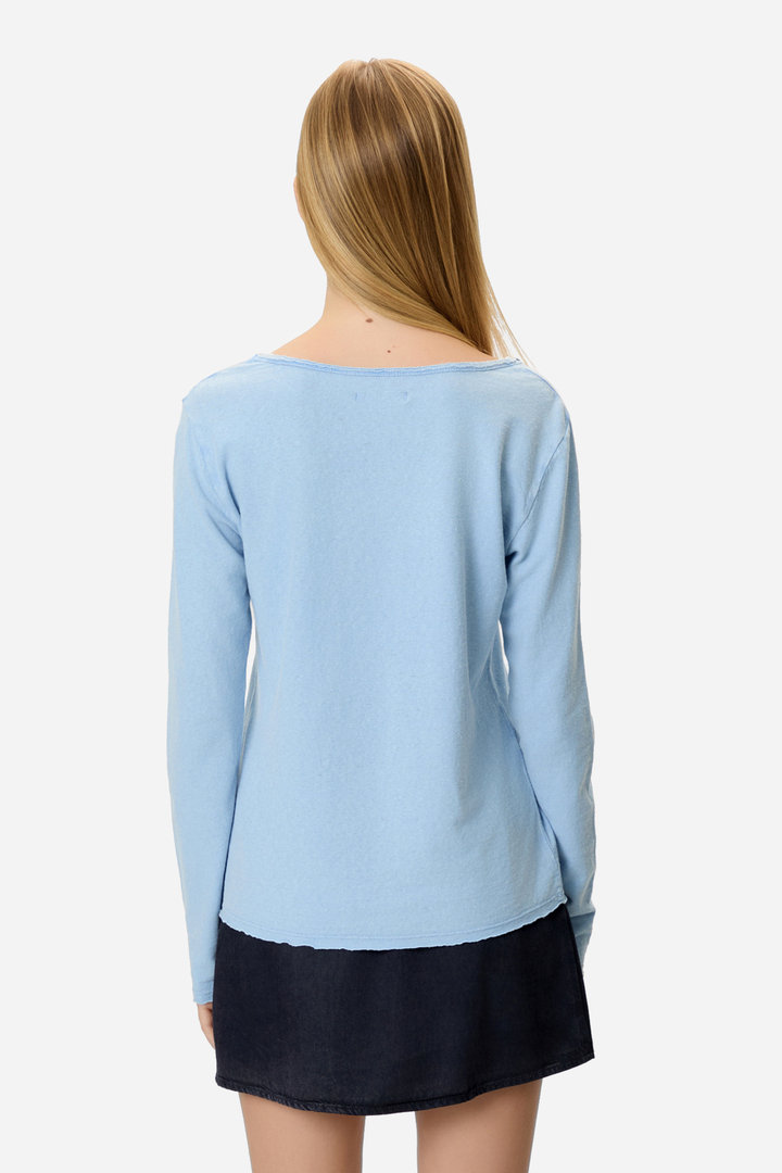 LINEN BLEND LONGSLEEVE VINTAGE SKY
