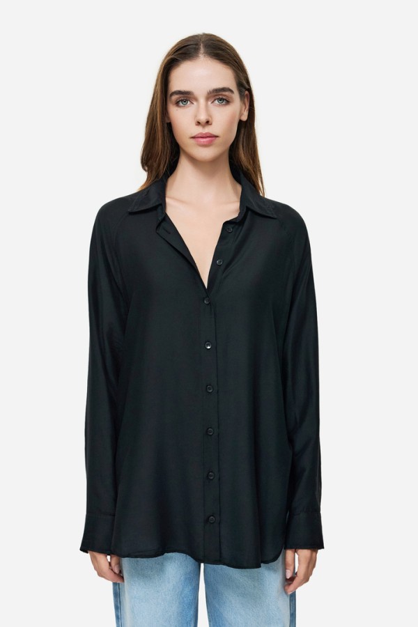 SILK BLEND SHIRT BLACK