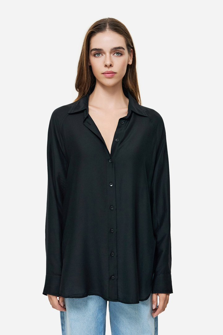 SILK BLEND SHIRT BLACK