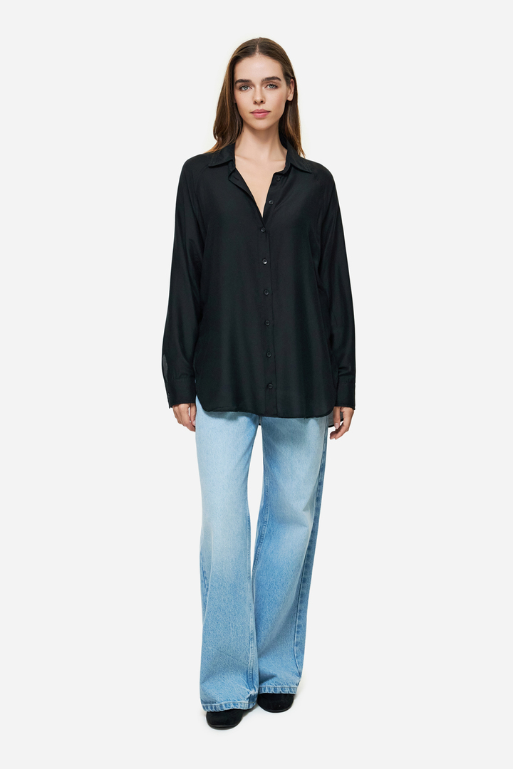 SILK BLEND SHIRT BLACK